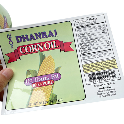 CMYK que imprime la impresora modificada para requisitos particulares adhesiva de empaquetado Label del rollo de la botella de la comida de las etiquetas engomadas del vinilo
