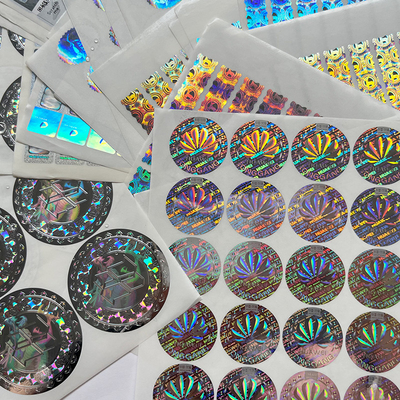 Efecto modificado para requisitos particulares del arco iris de Logo Circle Holographic Sticker Label