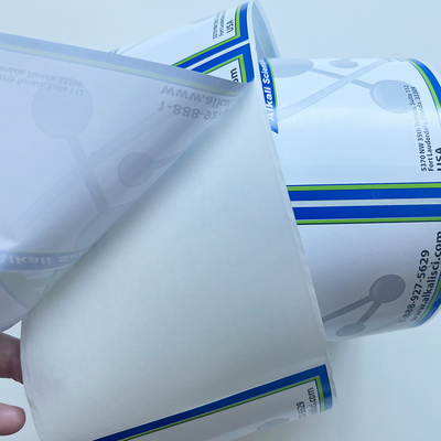 El papel sintético de impresión de encargo de la etiqueta autoadhesiva del vinilo cortó el rollo con tintas para la etiquetadora
