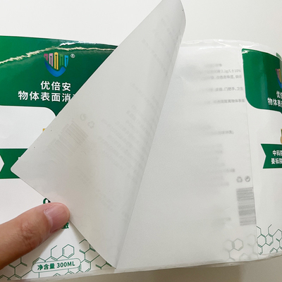 Etiquetas engomadas desinfectantes de la botella del desinfectante, etiqueta autoadhesiva de empaquetado auta-adhesivo