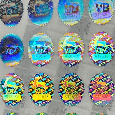 Etiqueta modificada para requisitos particulares del efecto del arco iris de la ronda de Logo Circle Holographic Label Stickers