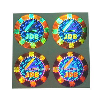 Etiquetas engomadas del holograma de la seguridad del color de ISO9001 2008 CMYK para el certificado
