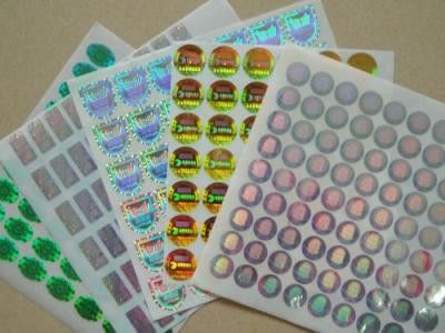 Etiquetas engomadas del holograma de la seguridad de la forma redonda, etiquetas engomadas auténticas del holograma