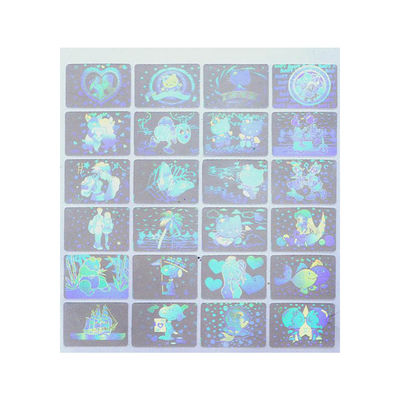 La identificación de encargo de las formas cortó las etiquetas engomadas transparentes del holograma con tintas, etiquetas engomadas inalterables del holograma