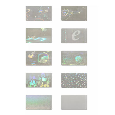 La identificación de encargo de las formas cortó las etiquetas engomadas transparentes del holograma con tintas, etiquetas engomadas inalterables del holograma