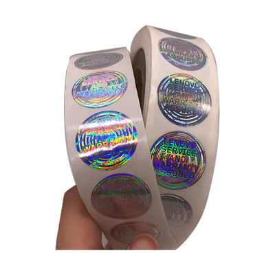 Etiquetas engomadas auténticas del 2.o de la ronda 3D holograma impermeable del rollo
