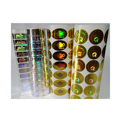 Etiquetas engomadas auténticas del 2.o de la ronda 3D holograma impermeable del rollo