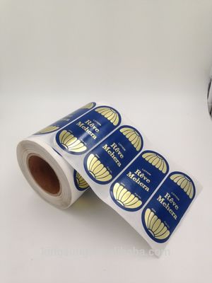 Rollo caliente de impresión de encargo del papel de la etiqueta autoadhesiva del sello del oro