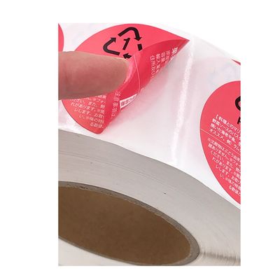 Las etiquetas redondas circulares de la comida y de la bebida ruedan cortado con tintas forman etiquetas autoadhesivas termales de la comida
