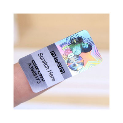 Etiquetas de Matte Lamination Tamper Evident Security, etiquetas engomadas olográficas transparentes