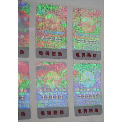 Etiquetas de Matte Lamination Tamper Evident Security, etiquetas engomadas olográficas transparentes