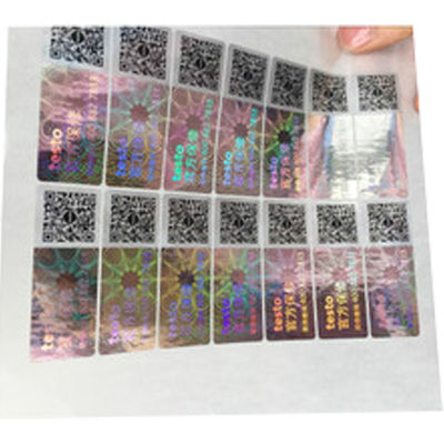 Etiquetas de Matte Lamination Tamper Evident Security, etiquetas engomadas olográficas transparentes