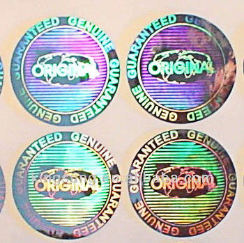 Etiqueta engomada del holograma de la plata del color de ISO9001 2008 CMYK, etiquetas engomadas de encargo del holograma de la seguridad