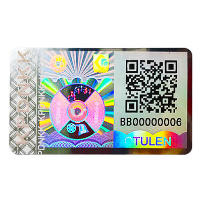 Etiquetas evidentes de la seguridad del pisón del holograma del QR Code del vinilo