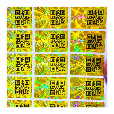 Etiquetas evidentes de la seguridad del pisón del holograma del QR Code del vinilo
