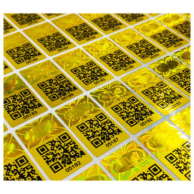 Etiquetas evidentes de la seguridad del pisón del holograma del QR Code del vinilo