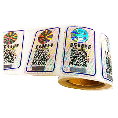 Etiquetas evidentes de la seguridad del pisón del holograma del QR Code del vinilo