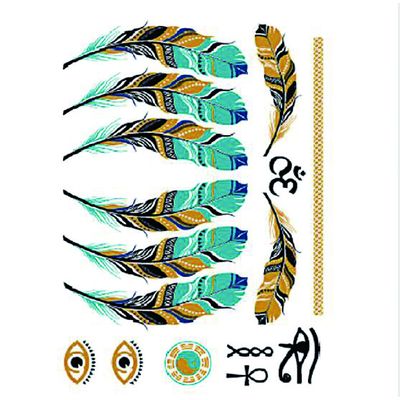 Etiqueta engomada del tatuaje del cuerpo de la hoja de oro